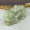 Natural Greyish Green and Brown Nephrite Pixiu Display 71.84g 70.4 by 29.2 by 32.8mm - Huangs Jadeite and Jewelry Pte Ltd