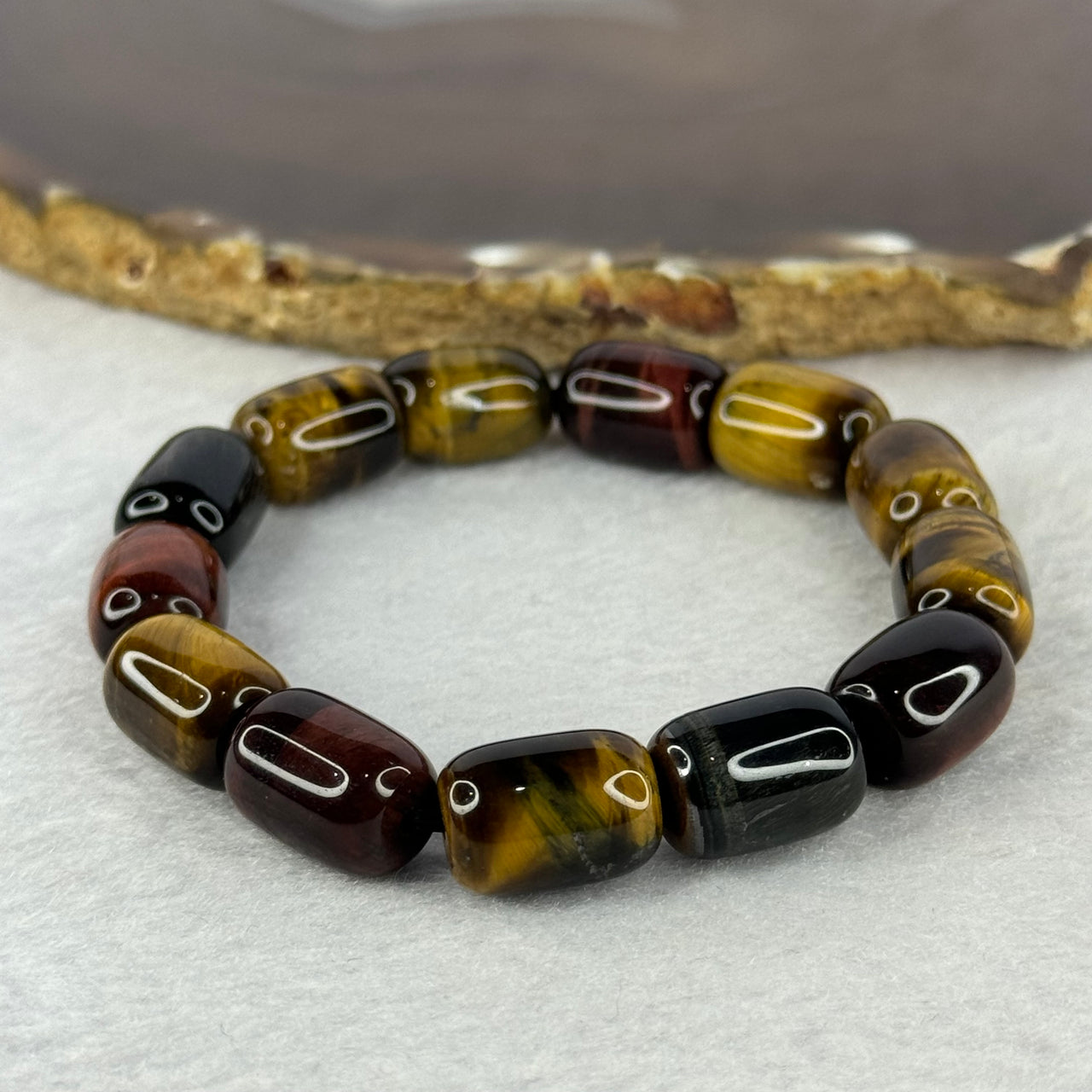 Natural Tiger's Eye Quartz Bracelet 虎眼石手持手链 31.68g 15.5cm 14.6 by 10.0mm 13 Lulu Tong - Huangs Jadeite and Jewelry Pte Ltd