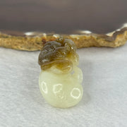 Natural White with Brown Nephrite Bat Pendant 22.86g by 48.3 by 21.3 by 18.6mm - Huangs Jadeite and Jewelry Pte Ltd