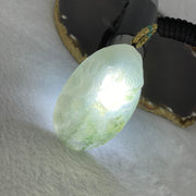 Grand Master Type A Semi Icy Lavender Green Piao Hua Jadeite Dragon Pendant Display 63.76g 70.9 by 11.8 by 12.7mm with Wooden Stand - Huangs Jadeite and Jewelry Pte Ltd