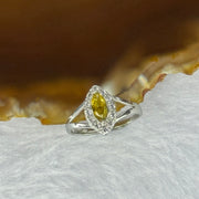 Natural Citrine with Crystals in 925 Sliver Ring (Adjustable Size) 1.41g 7.2 by 3.6 by 1.5mm - Huangs Jadeite and Jewelry Pte Ltd