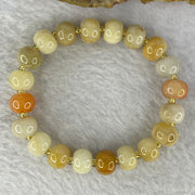 Natural Orange Red Yellow Aventurine Bracelet 27.37g 16cm 10.3mm 20 Beads - Huangs Jadeite and Jewelry Pte Ltd