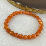 Good Grade Natural Sunstone, Heliolite and Aventurine Feldapar Beads Bracelet 天然金太阳日光石珠手链 13.22g 16cm 7.4 mm 26 Beads - Huangs Jadeite and Jewelry Pte Ltd