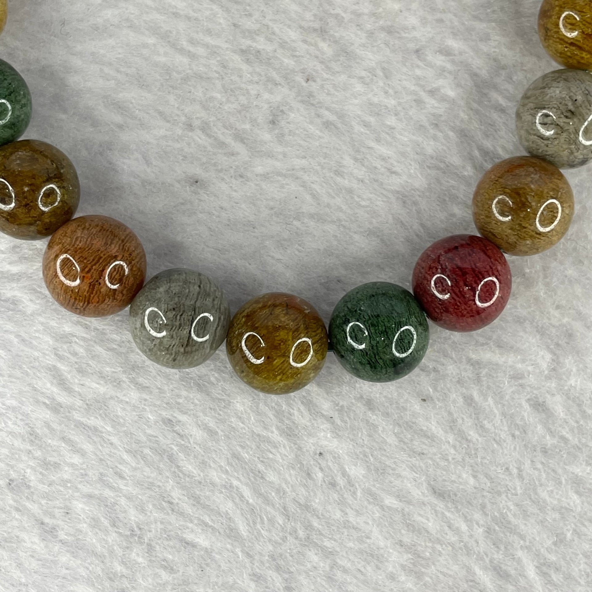 Natural Mixed Colour Phantom Quartz Bracelet 24.23g 16cm 9.8mm 20 Beads - Huangs Jadeite and Jewelry Pte Ltd