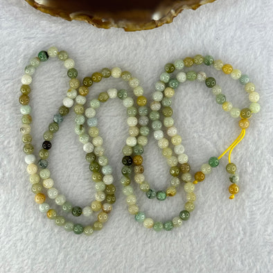 Type A Muti Color Jadeite Beads Necklace 45.63g 80cm 5.7mm 159 + 6 Beads