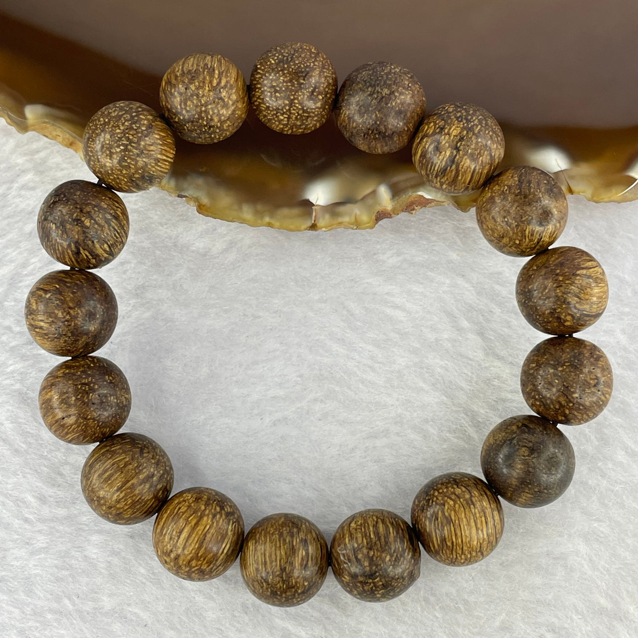 Natural Wild Vietnam Black Kynam Qi Nan Chen Xiang Mu Agarwood Beads Bracelet (Sinking Type 沉水) 天然野生越南黑奇南沉香珠手链 13.04g 17.5cm 12.4 mm 17 Beads - Huangs Jadeite and Jewelry Pte Ltd