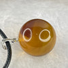 Natural Cognac with Red Amber Round Shape in String Necklace 4.02g 15.8mm