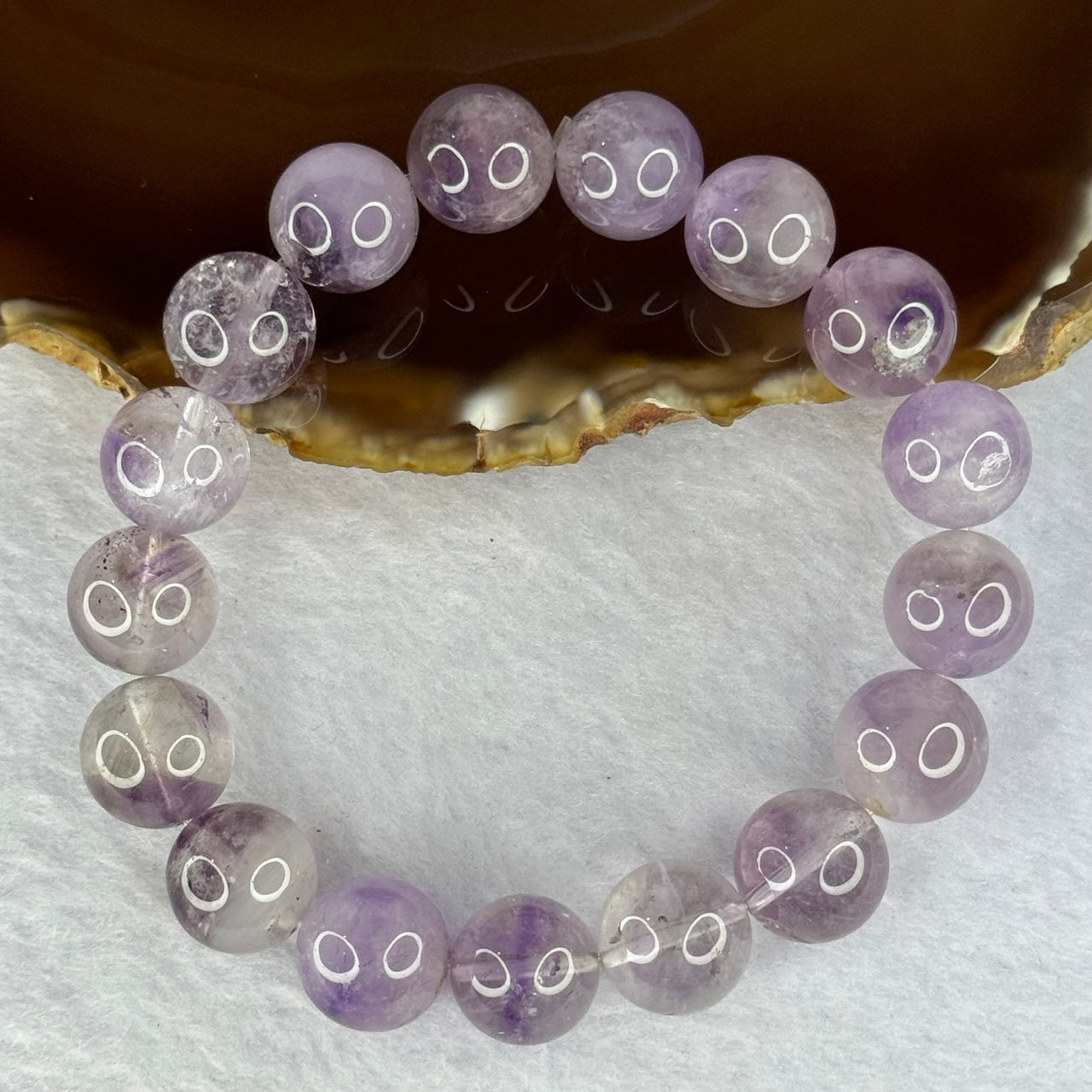 Natural Super 7 Amethyst Beads Bracelet 天然紫超七手链 48.26g 18.5cm 12.9mm 17 Beads - Huangs Jadeite and Jewelry Pte Ltd