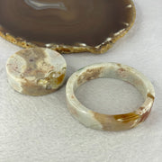 Natural Flower Jasper/Flower Agate Bangle Set 115.35g 15.5 by 5.8 mm Internal Diameter 58.2 mm (External Line) - Huangs Jadeite and Jewelry Pte Ltd