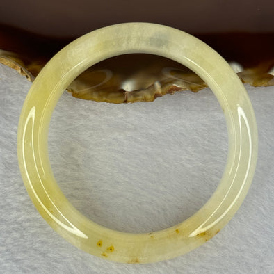 Transparent Yellow White Orange Quartzite Jade Bangle 天山玉手镯 Internal Diameter 53.5mm 48.52g 13.3 by 8.8mm