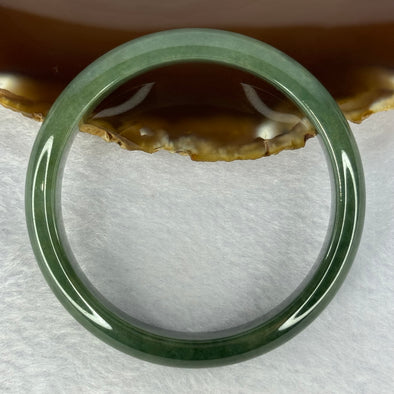 Type A Full Green Jadeite Bangle Internal Diameter 57.7mm 47.69g 12.5 by 7.5mm (Close to Perfect)