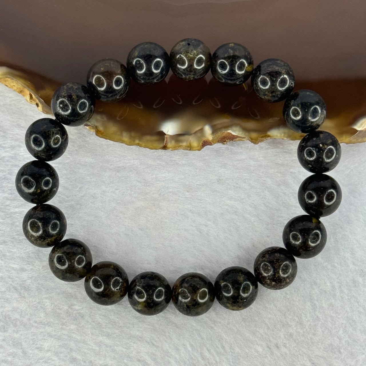 Natural Medicine Amber Beads Bracelet 天然药珀手链 10.38g 16cm 10.1mm 19 Beads