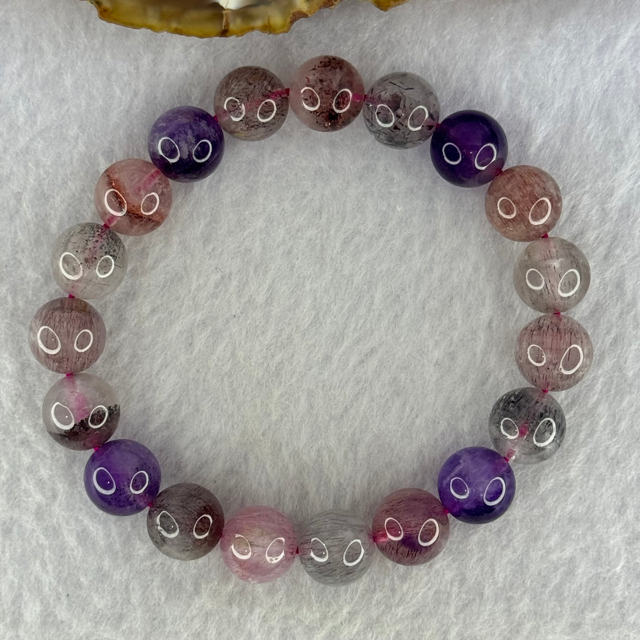 Natural Super 7 Beads Bracelet 26.46g 16.5cm 10.3mm 19 Beads