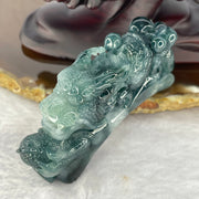 Rare Grand Master Semi Icy Denim Blue Jadeite Prosperity Dragon for Bracelet / Pendant 54.99g 60.1 by 23.4 by 17.2mm - Huangs Jadeite and Jewelry Pte Ltd