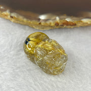 Above Average Grade Natural Golden Rutilated Quartz Pixiu Charm for Bracelet 天然金发水晶貔貅 10.47g 27.2 by 17.2 by 13.4mm - Huangs Jadeite and Jewelry Pte Ltd