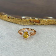 Natural Citrine in Sliver Rose Gold Ring (Adjustable Size) 925银天然黄水晶戒指 2.41g 7.4 by 5.1 by 4.0mm - Huangs Jadeite and Jewelry Pte Ltd