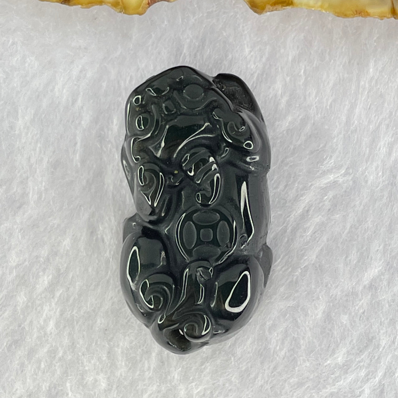 Black Obsidian Pixiu Charm 11.60g 32.6 by 17.5 by 13.1mm