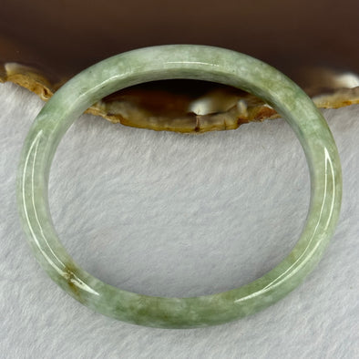 Type A Light with Apple Green Jadeite Bangle 33.24g Internal Diameter 54.3mm 11.5 by 6.4mm (Very Slight External Rough)