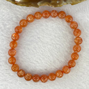 Good Grade Natural Sunstone, Heliolite and Aventurine Feldapar Beads Bracelet 天然金太阳日光石珠手链 13.22g 16cm 7.4 mm 26 Beads - Huangs Jadeite and Jewelry Pte Ltd