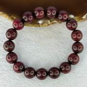 Natural Blood Zitan Beads Bracelet 天然血檀木手链 13.35g 17.5cm 11.9mm 17 Beads - Huangs Jadeite and Jewelry Pte Ltd