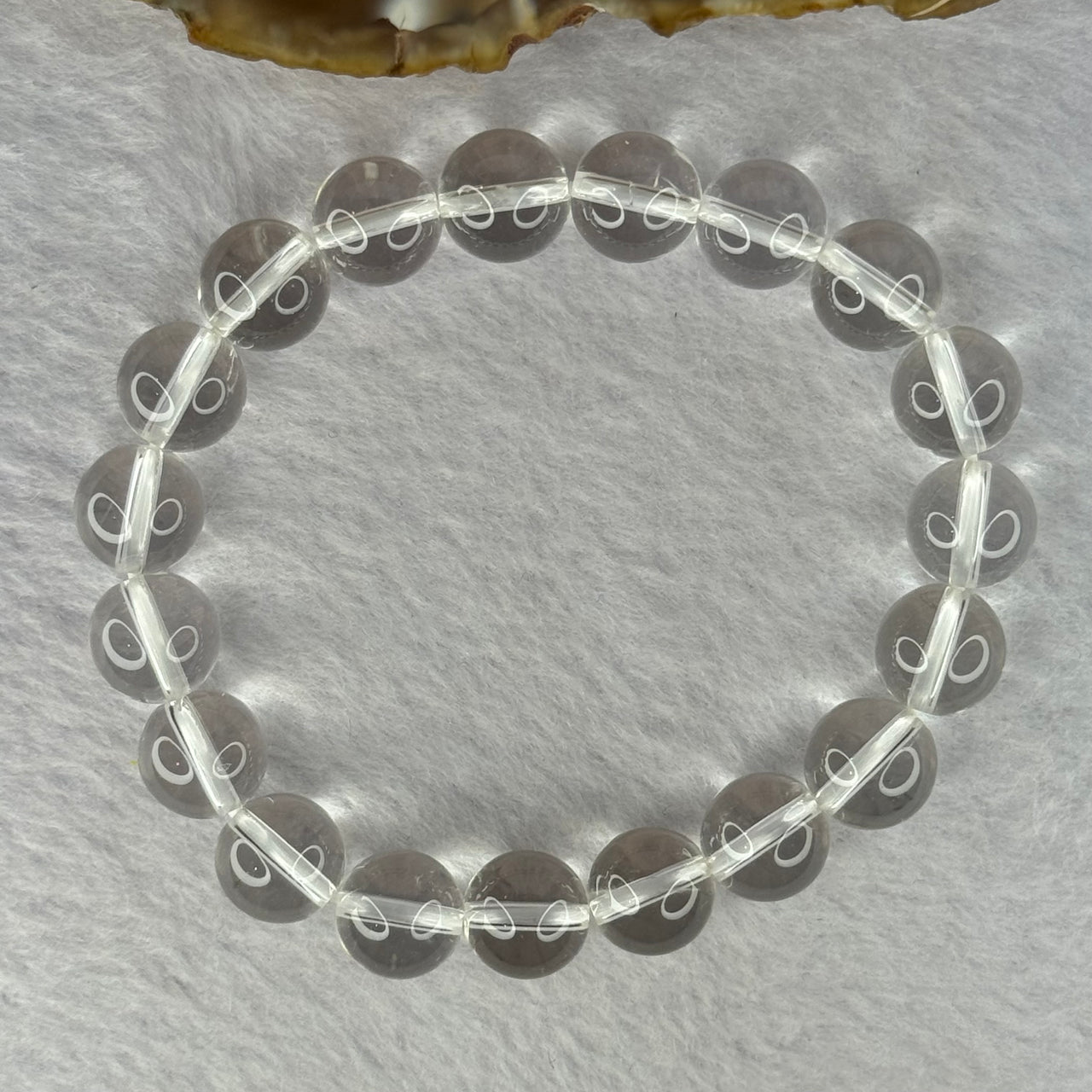 Natural Clear Quartz Bracelet 天然白水晶手链 30.81g 17cm 10.6mm 19 Beads