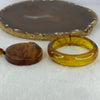 Natural Golden Yellow Amber Set Bangle Internal Diameter 52.4mm 16.2 by 6.9mm and Milo Buddha Pendent 48.9 by 26.5mm Total Weight 48.82g