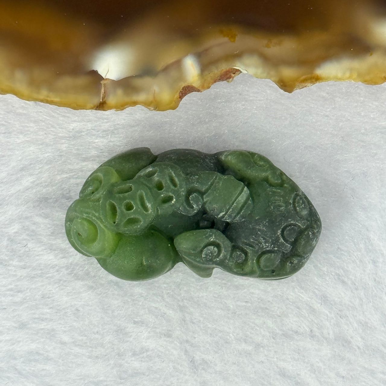 Natural Green Nephrite Pixue Charm/Pendent 10.95g 29.4 by 15.3 by 11.8mm - Huangs Jadeite and Jewelry Pte Ltd