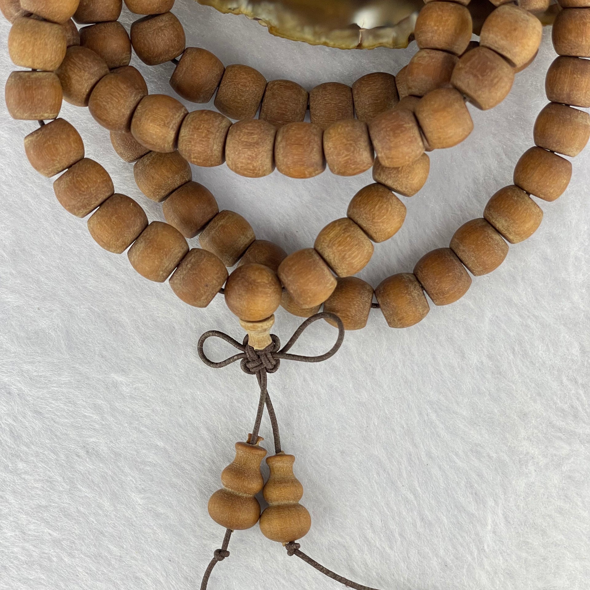 Natural Wild Australian Sandalwood 檀香 Beads Necklace 59.67g 9.7 mm 111 Beads 9.7 mm 111 Beads /  2 Hulu Beads - Huangs Jadeite and Jewelry Pte Ltd