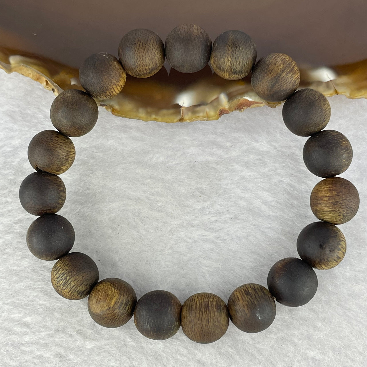 Natural Hainan Wild Old Agarwood Bracelet (Floating) 天然海南野生老树沉香手链 10.68g 17cm 10.7mm 19 Beads - Huangs Jadeite and Jewelry Pte Ltd