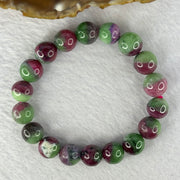 Natural Ruby and Emerald Zoisite Beads Bracelet 41.58g 16.5cm 11.7mm 18 Beads - Huangs Jadeite and Jewelry Pte Ltd