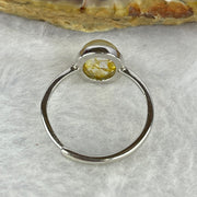 Above Average Grade Natural Yellow Super 7 Crystal in 925 Sliver Ring (Adjustable Size) 天然黄级七水晶 925 银戒指（可调节尺寸) 1.93g 9.4 by 7.7 by 5.2mm - Huangs Jadeite and Jewelry Pte Ltd