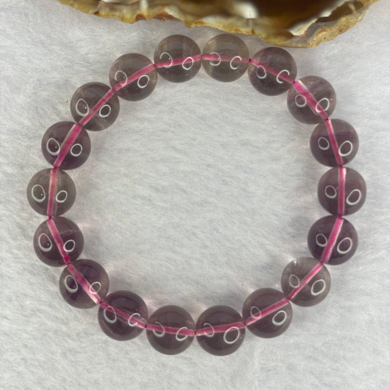 Natural Purple Fluorite 18 Beads 11.5mm 45.26g - Huangs Jadeite and Jewelry Pte Ltd