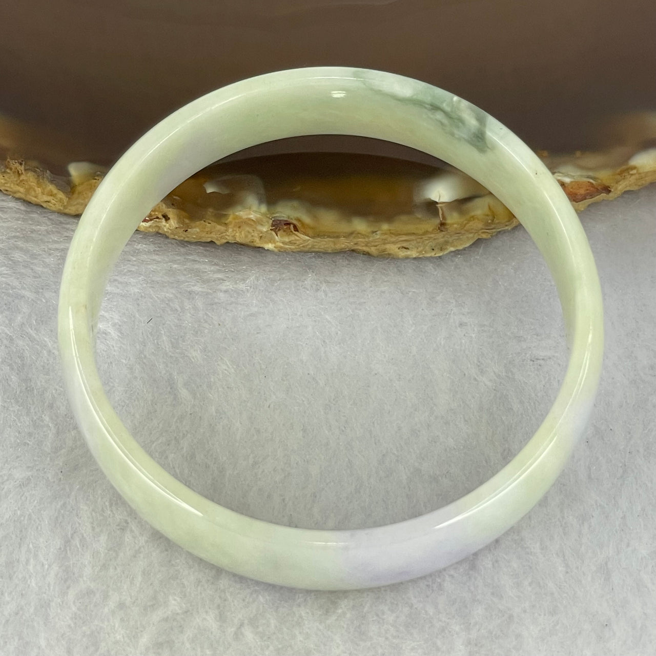 Type A Lavender and Green Jadeite Bangle Internal Diameter 52.0mm 24.79g 13.4 by 4.1mm (External Rough)