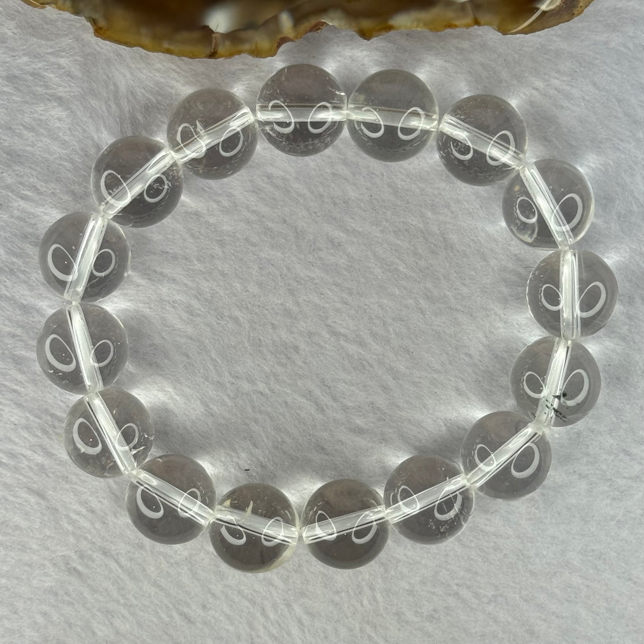 Natural Clear Quartz Beads Bracelet 天然白水晶手链 46.29g 17.5cm 12.9mm 16 Beads