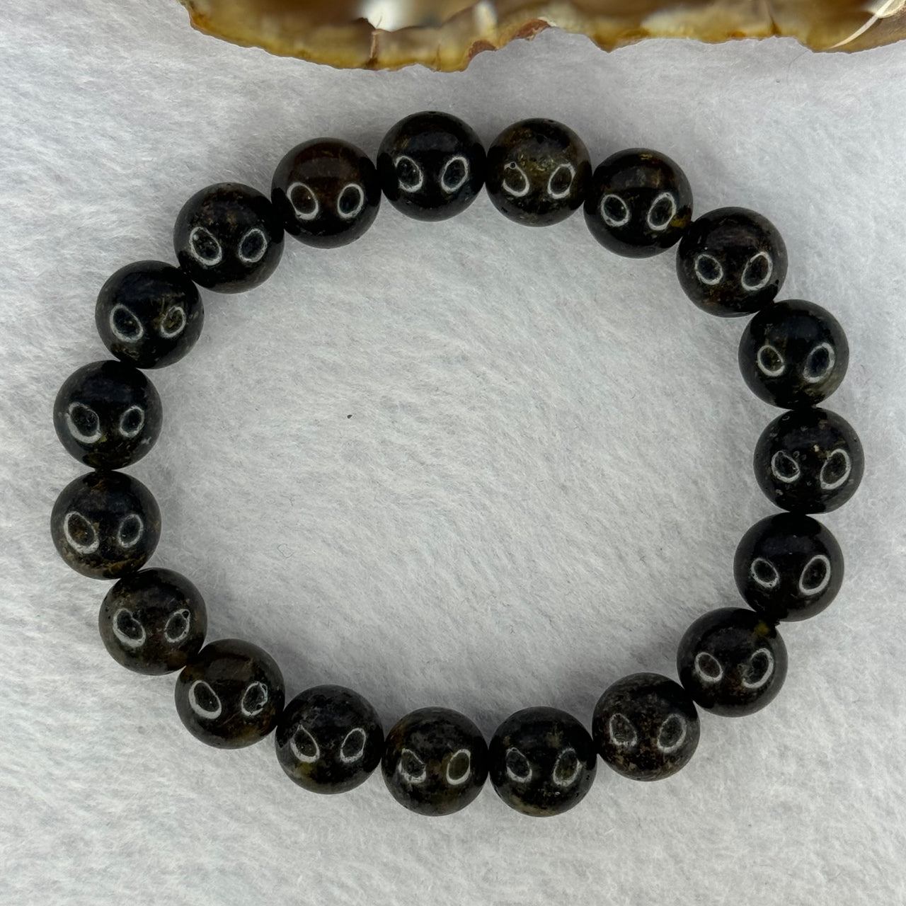 Natural Medicine Amber Beads Bracelet 天然药珀手链 10.38g 16cm 10.1mm 19 Beads