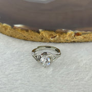 Moissanite in 925 Sliver Ring (Adjustable Size) S925银莫桑石戒指 2.61g 6.1 by 1.8mm - Huangs Jadeite and Jewelry Pte Ltd