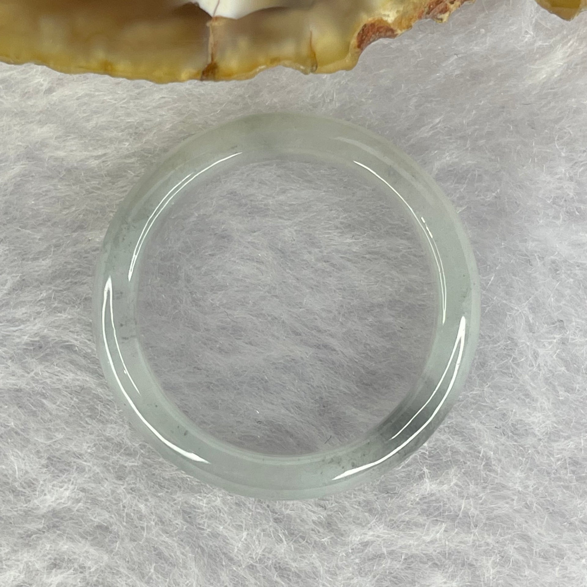 Type A Light Grey with Dark Grey Patches Jadeite Ring 2.52g 4.8 by 3.0mm US 8.75 HK 19.5 - Huangs Jadeite and Jewelry Pte Ltd