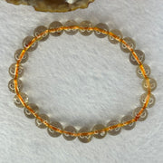 Natural Golden Rutilated Quartz Beads 天然金发水晶手链 15.17g 15.5cm 7.8mm 25 Beads - Huangs Jadeite and Jewelry Pte Ltd