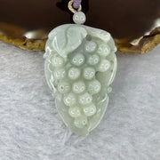 Type A Light Green with Light Lavender Jadeite Grape Pendent/Necklace 22.73g 44.6 by 30.4 by 10.9 mm - Huangs Jadeite and Jewelry Pte Ltd