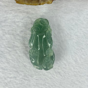 Type A Semi Blueish Green Jadeite Pixiu Charm/Pendent A货蓝水翡翠牌 16.23g 36.9 by 18.2 by 14.0mm - Huangs Jadeite and Jewelry Pte Ltd