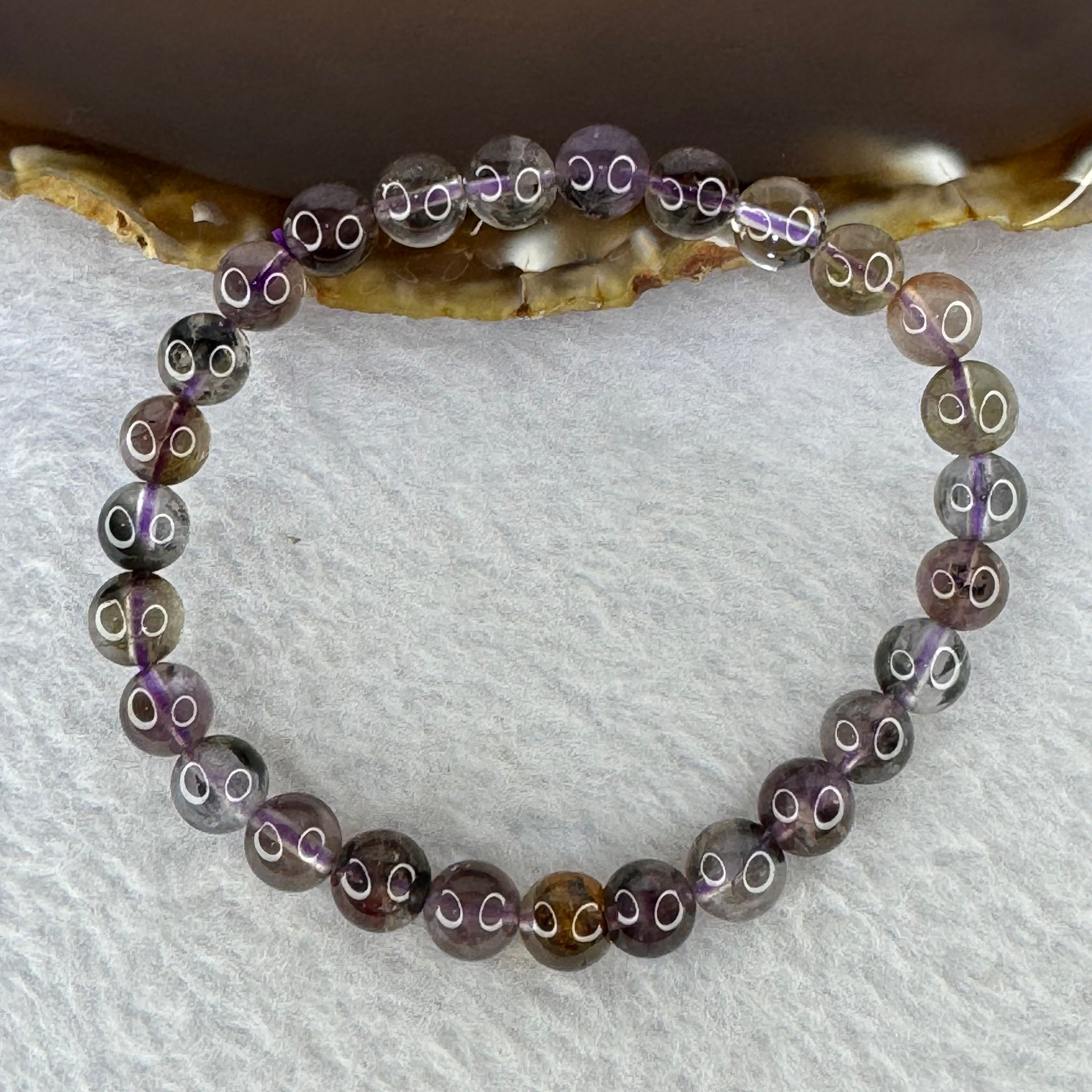 Natural Auralite Crystal Bracelet 极光手链 13.57g 7.2 mm 27 Beads - Huangs Jadeite and Jewelry Pte Ltd