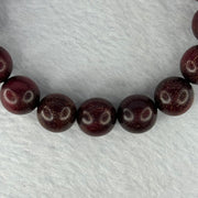 Natural Blood Zitan Beads Bracelet 天然血檀木手链 13.35g 17.5cm 11.9mm 17 Beads - Huangs Jadeite and Jewelry Pte Ltd