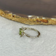 Natural Peridot in 925 Sliver Ring (Adjustable Size) 1.86g 7.5 by 5.5 by 4.0mm - Huangs Jadeite and Jewelry Pte Ltd