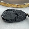 Black Obsidian Beads Necklace with Black Obsidian 3 Legged Toad Wealth Pendant 34.64g 53.0 by 40.9 by 11.3mm