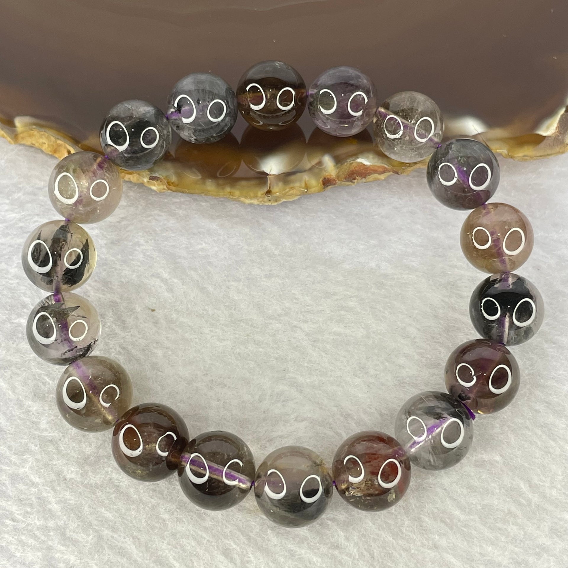 Natural Auralite Crystal Bracelet 极光手链 34.84g 11.2 mm 18 Beads - Huangs Jadeite and Jewelry Pte Ltd