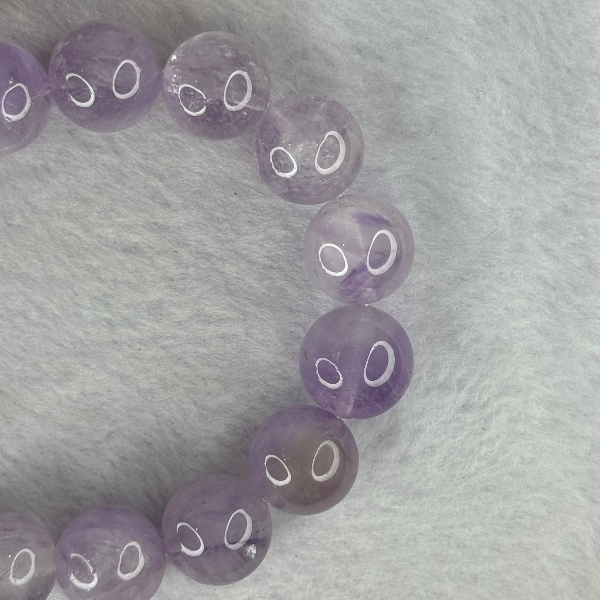 Natural Super 7 Amethyst Beads Bracelet 天然紫超七手链 60.00g 18.5cm 14.8mm 15 Beads - Huangs Jadeite and Jewelry Pte Ltd