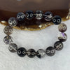 Rare XL Very Good Grade Natural Transparent Dark Black Super 7 Beads Bracelet 非常好的等级天然透明深黑色超级七珠手链 68.46g 20cm 14.9mm 16 Beads