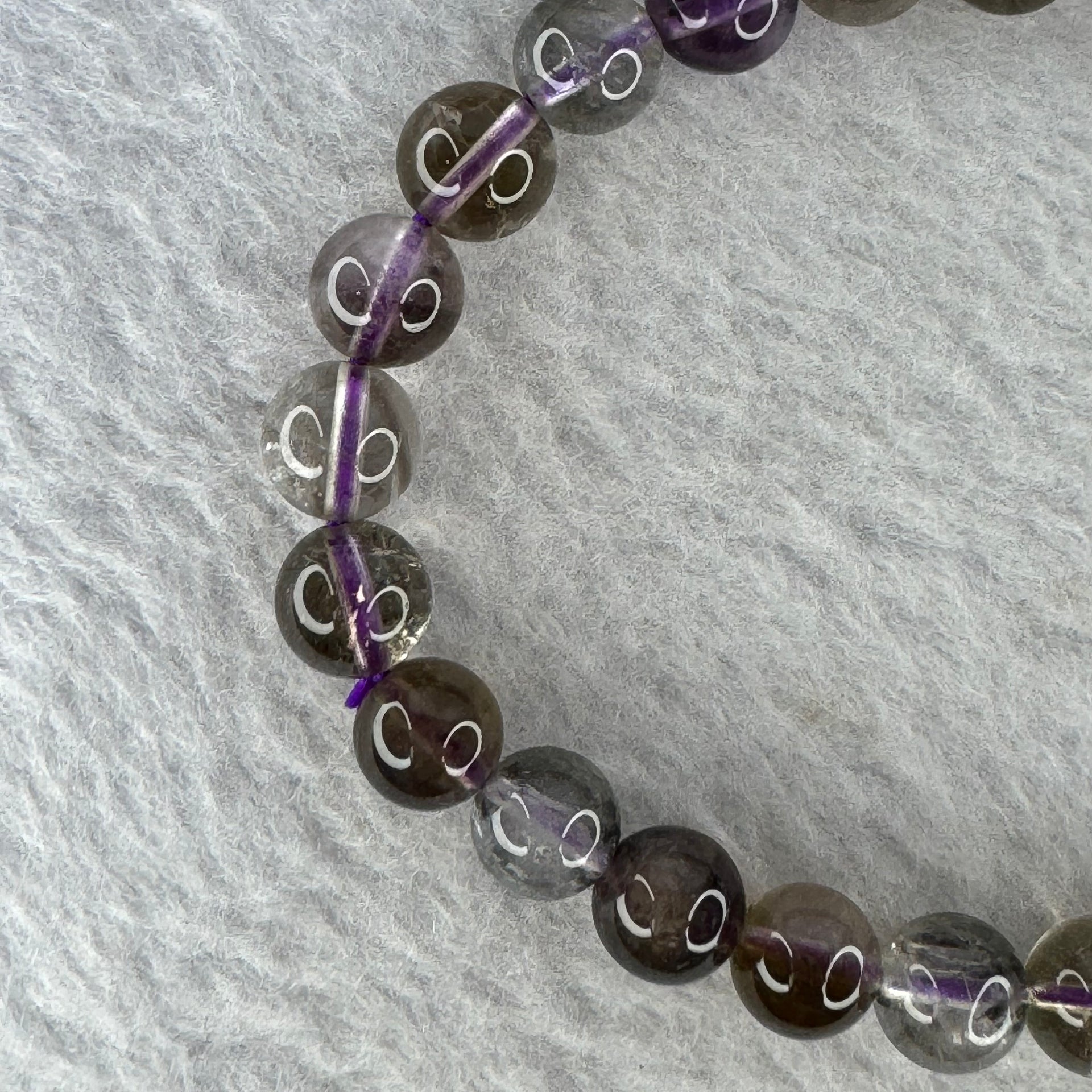 Natural Auralite Crystal Bracelet 极光手链 15.30g 8.0 mm 25 Beads - Huangs Jadeite and Jewelry Pte Ltd