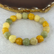 Natural Mixed Color Bodhi Beads in Paw Bracelet 21.52g 17.5cm 12.8mm 18 Beads - Huangs Jadeite and Jewelry Pte Ltd