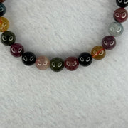 Good Grade Natural Tourmaline Beads Bracelet 好的天然碧玺珠手链 14.37g 15cm 7.3mm 25 Beads - Huangs Jadeite and Jewelry Pte Ltd